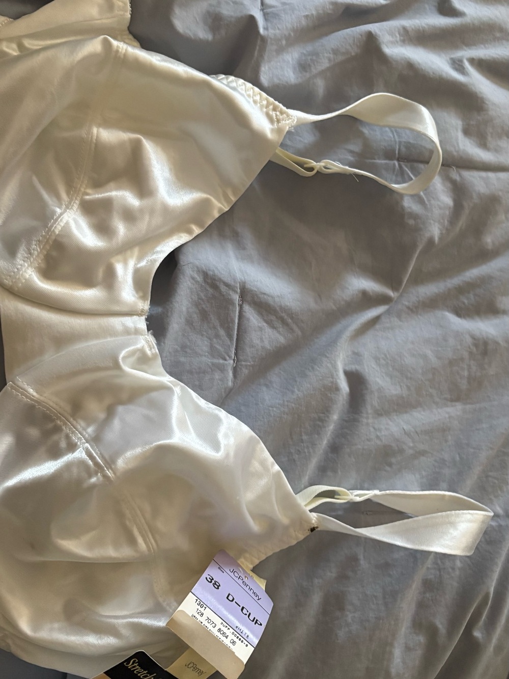 delicates Satin Full-Coverage Bra in Ivory
